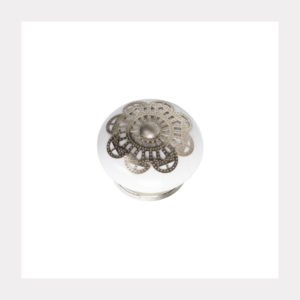 KNOB CERAMIC WITH SILVER FITTING