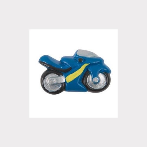 BLUE MOTORBIKE. MATT CERAMIC FURNITURE KNOB CHILDREN KIDS DESIGN