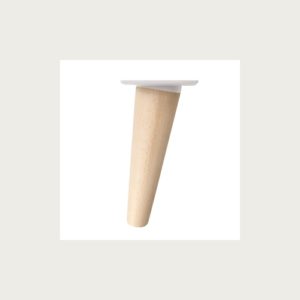 CONICAL INCLINED LEG 150MM WOOD RAW - WHITE PLATE
