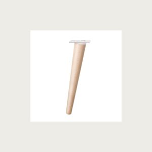 CONICAL INCLINED LEG 300MM WOOD RAW - WHITE PLATE
