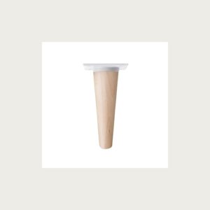 CONICAL STRAIGHT LEG 150MM WOOD RAW - WHITE PLATE