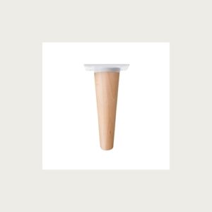 CONICAL STRAIGHT LEG 150MM WOOD VARN. -WHITE PLATE