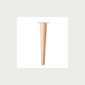 CONICAL STRAIGHT LEG 300MM WOOD VARN. -WHITE PLATE