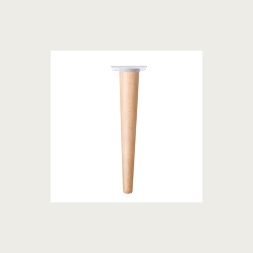 CONICAL STRAIGHT LEG 300MM WOOD VARN. -WHITE PLATE