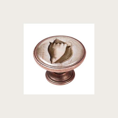 BOUTON 37MM VIEUX CUIVRE COQUILLE 1