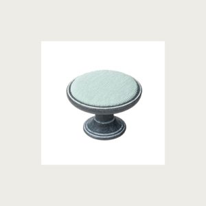METAL KNOB 37MM WASHED RUST-FABRIC TURQUOISE