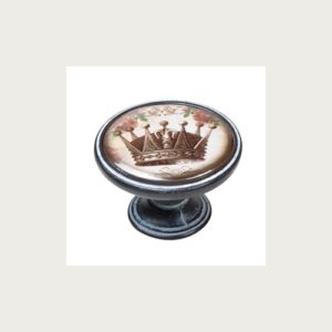 KNOB 37MM WASHED RUST CROWN 1