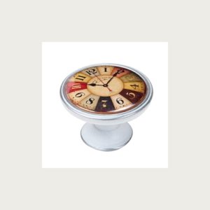 KNOB 37MM PATINATED SILVER COLOURED CLOCK