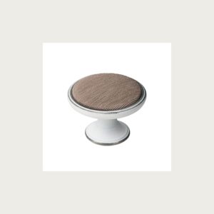 METAL KNOB 37MM PATINATED SILVER-FABRIC SAND