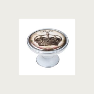 KNOB 37MM PATINATED SILVER CROWN 3