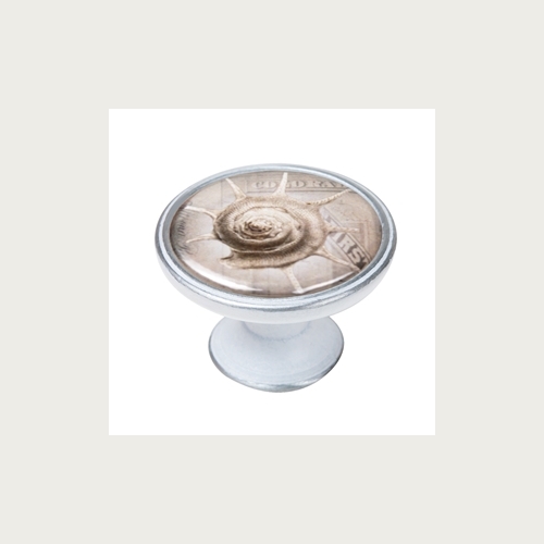 BOUTON 37MM ARGENT PATINÉE COQUILLE 2