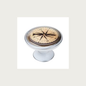 KNOB 37MM PATINATED SILVER COMPASS 1