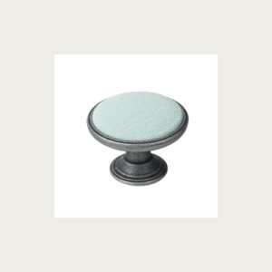 METAL KNOB 37MM OLD SILVER-FABRIC TURQUOISE