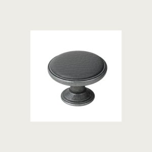 METAL KNOB 37MM OLD SILVER-SYNTHETIC LEATHER GREY