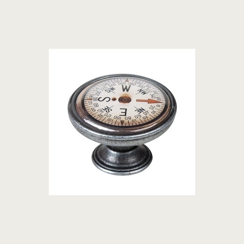 KNOB 37MM OLD SILVER COMPASS 3
