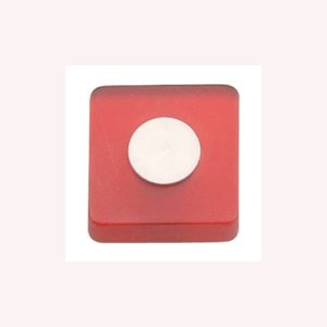 RED METACRYLATE KNOB WITH DULL CHROME FURNITURE KNOB YOUTH DESIGN