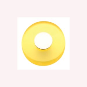 YELLOW METACRYLATE WITH DULL CHROME FURNITURE KNOB YOUTH DESIGN