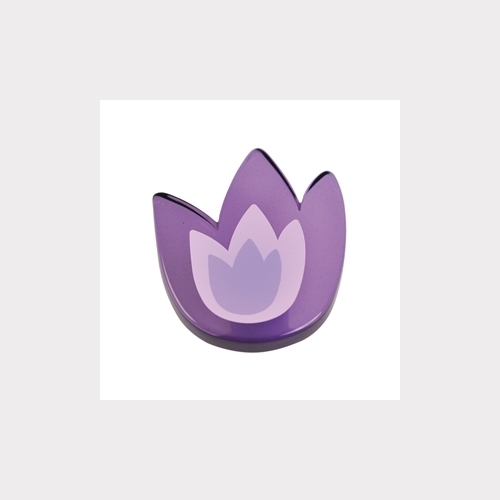 PURPLE TULIP - METHACRYLATE WITH SERIGRAPHY FURNITURE KNOB YOUTH DESIGN