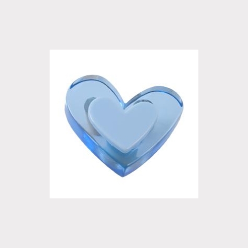 BLUE HEART. METHACRYLATE FURNITURE KNOB YOUTH DESIGN
