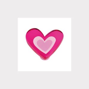 PINK MAGENTA HEART - METHACRYLATE WITH SERIGRAPHY FURNITURE KNOB YOUTH DESIGN