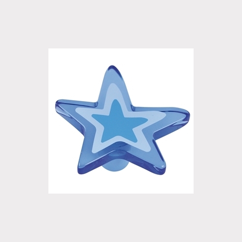 BLUE STAR - METHACRYLATE WITH SERIGRAPHY FURNITURE KNOB YOUTH DESIGN
