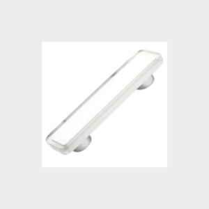 METHACRYLATE FURNITURE HANDLES WITH WHITE RESIN. CHROME BASES