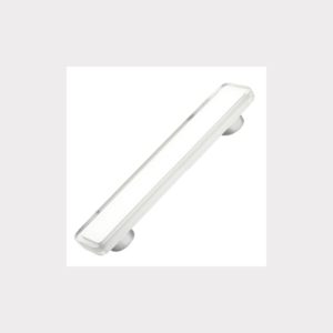 METHACRYLATE FURNITURE HANDLES WITH WHITE RESIN. CHROME BASES