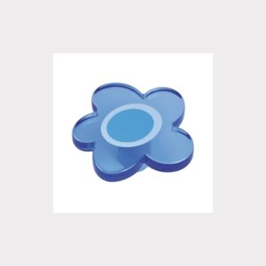 BLUE FLOWER - METHACRYLATE WITH SERIGRAPHY FURNITURE KNOB