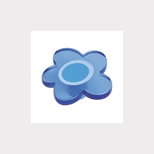 BLUE FLOWER - METHACRYLATE WITH SERIGRAPHY FURNITURE KNOB