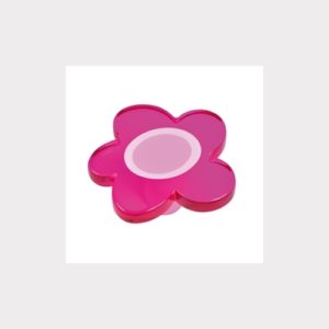 PINK MAGENTA FLOWER - METHACRYLATE WITH SERIGRAPHY FURNITURE KNOB