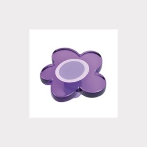 PURPLE FLOWER - METHACRYLATE WITH SERIGRAPHY FURNITURE KNOB