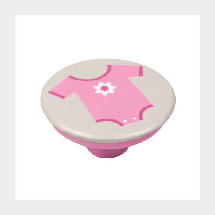 KNOB ABS WITH DESIGN BODY PINK GREY BASE