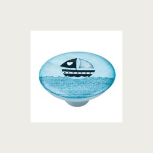 KNOB 50MM ABS WITH DESIGN BOAT
