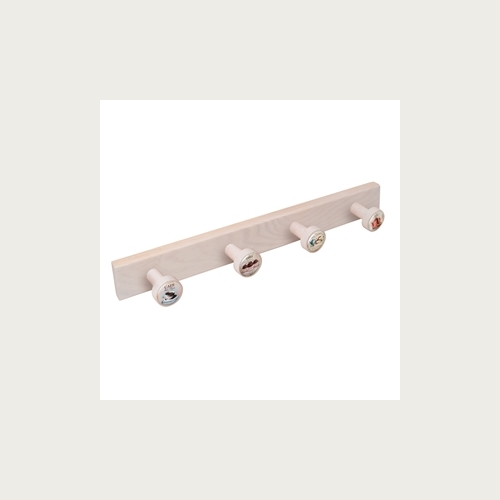HANGER 4 KNOBS WHITE-WASHED WOOD TEA-COFFEE