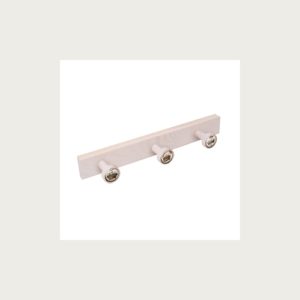 HANGER 3 KNOBS WHITE-WASHED WOOD CROWN