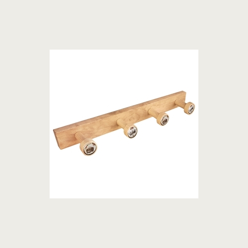 HANGER 4 KNOBS OLD BEECH COLOURED WOOD CROWN