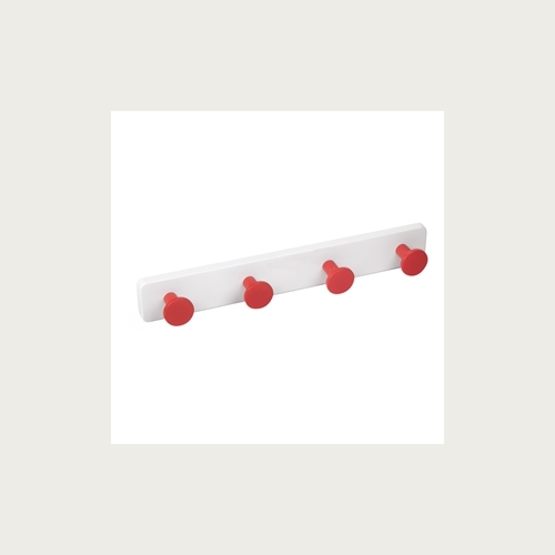 HANGER 4 ABS KNOBS RED - WHITE ABS BASE 410x60MM