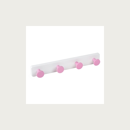 HANGER 4 ABS KNOBS PINK - WHITE ABS BASE 410x60MM