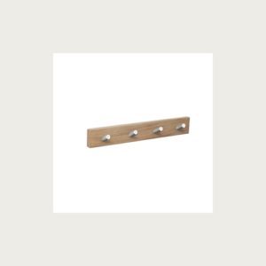 HANGER NATURAL WOOD 4 INCLINED KNOBS INOX