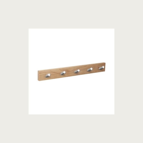 HANGER NATURAL WOOD 5 INCLINED KNOBS INOX