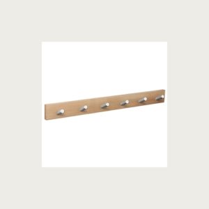 HANGER NATURAL WOOD 6 INCLINED KNOBS INOX