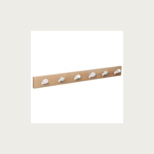 HANGER NATURAL WOOD 6 MIX INCLINED WHITE KNOBS