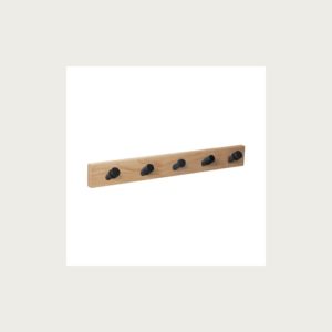HANGER NATURAL WOOD 5 MIX INCLINED BLACK KNOBS