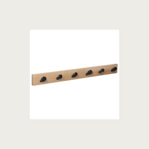 HANGER NATURAL WOOD 6 MIX INCLINED BLACK KNOBS