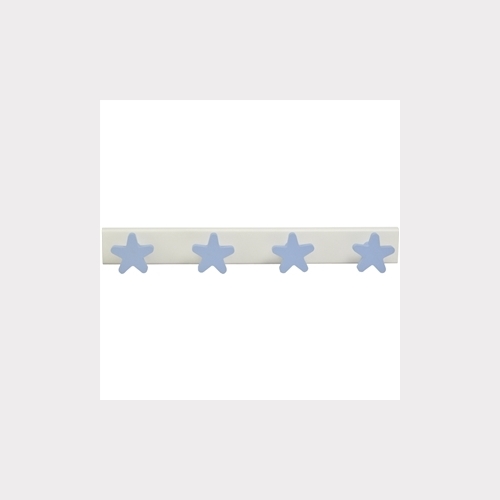 HANGER - 4 BLUE STARS LACQUERED WOOD - WHITE BASE BABY BEDROOM