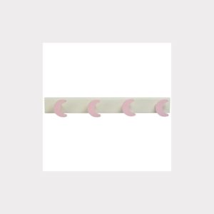 HANGER - 4 PINK MOONS LACQUERED WOOD - WHITE BASE BABY BEDROOM