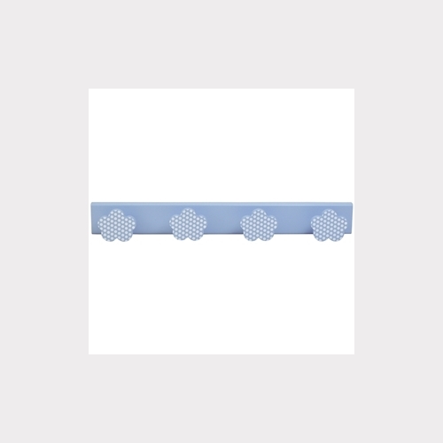 HANGER - 4 SKY BLUE CLOUDS WITH WHITE SPOTS - SKY BLUE BASE BABY BEDROOM