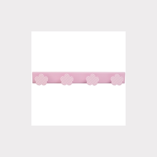 HANGER - 4 PINK CLOUDS WITH WHITE SPOTS - PINK BASE BABY BEDROOM
