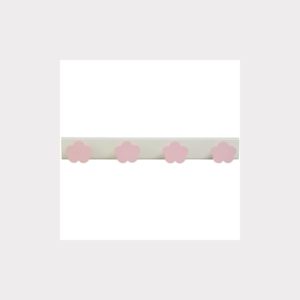 HANGER - 4 PINK CLOUDS LACQUERED WOOD - WHITE BASE BABY BEDROOM