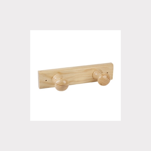HANGER 2 KNOBS PINE LACQUERED NATURAL